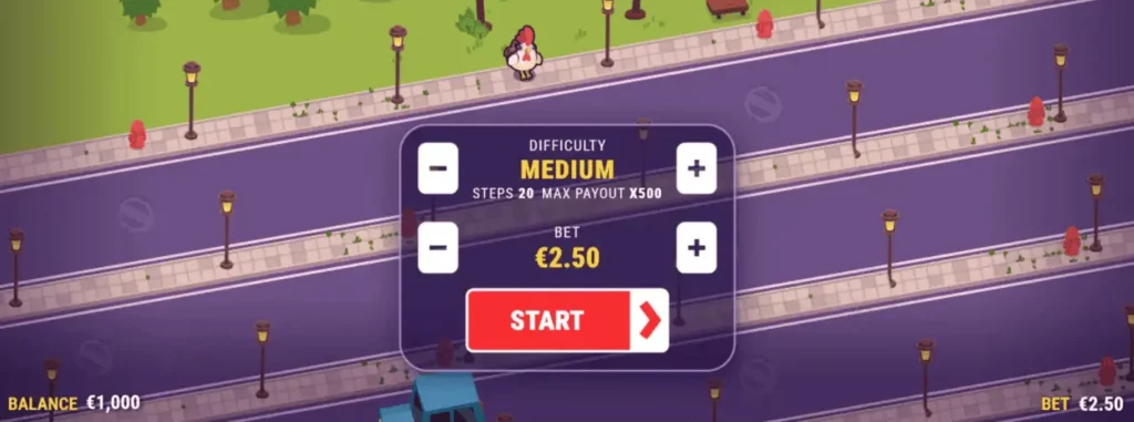 Betting amounts in the chicken game